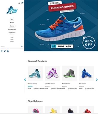 Run Shoes Preview Website Template